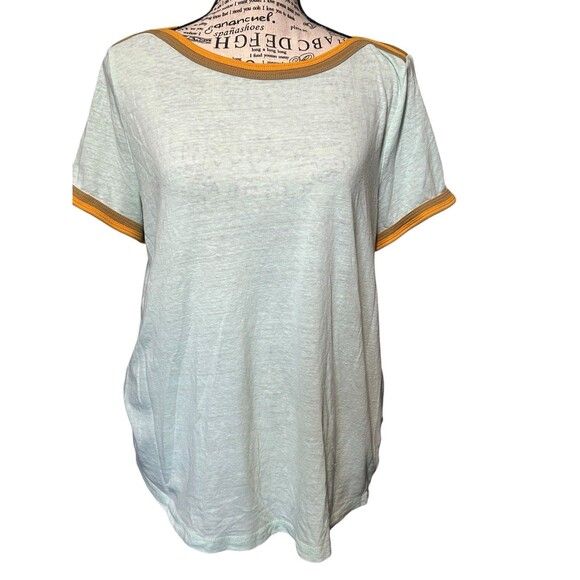 J.CREW SHORT SLEEVE BOATNECK T-SHORT WITH POP TRIM SIZE lg MINT Preppy - Picture 1 of 7